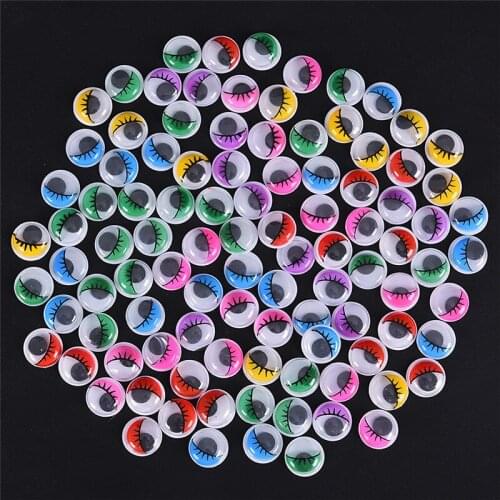 100PCs Multicolor Eyelashes Component Coloured Eyelashes Wiggly Wobbly Googly Eyes Lash For DIY Craft Decor Drop Shipping