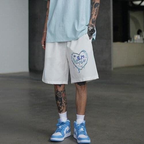 Summer INS Style Funny Letter Print Five Point Shorts Men Out Door Tide Brand Short Pants Retro Japanese Green Mens Shorts 5XL