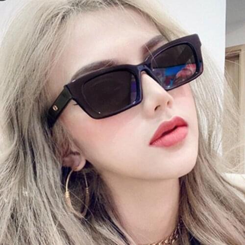 Rectangle Small Sunglasses Women 2021 Womens Retro Black Shades Brand Designer Sun Glasses Female Lady Eyeglass Cat Eye Oculos