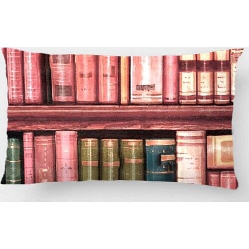 Old Books Antique Library Bookshelf Throw Cushion Wedding Decorative Cushion Cover Pillow Case Customize Gift For Car Pillowcase