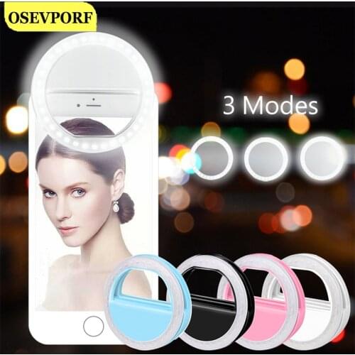 Selfie LED Ring Lumiere Portable Light Enhancing Photography Clip Lamp Mobile Phone Selfie LED Auto Flash Smartphone Ring Flash