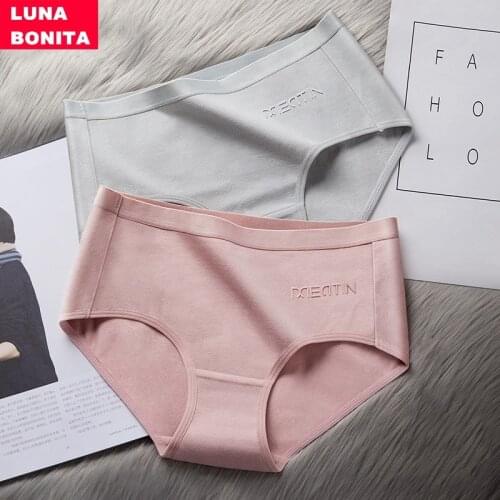 Briefs Solid Color Mid-Rise Breathable Panties Women Cotton Underpants for Girls Comfort Female Underwear Ladies Lingerie