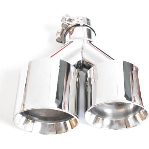 ID 2.50 Inch OD 3.50 Inch Universal Right Side Stainless Steel Car Exhaust Pipe Muffler Dual Tip For F10 F30