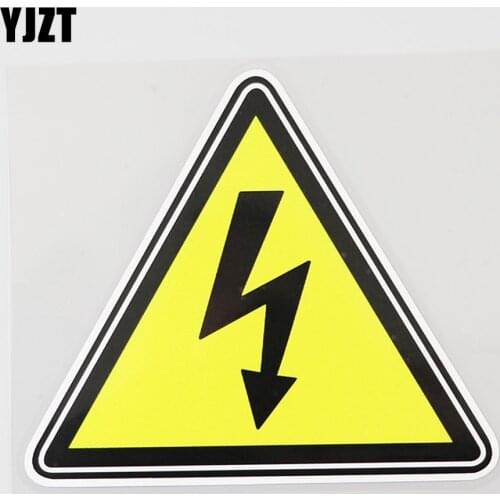YJZT 12.1CM×10.5CM Warning Danger High Voltage Decal PVC Car Sticker 12C-0071