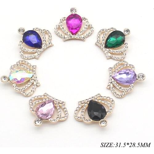 YWXINXI 5Pcs new alloy rhinestone gold flat buttons, DIY handmade clothing, hair accessories, romantic wedding decoration crafts