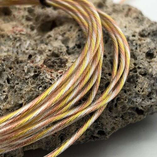 10meters Pure copper silver-plated three-color mixed twist 49 core fever grade OD:1.2mm