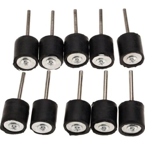 10Pcs Dremel Accessories 6.35mm Drum Rubber Mandrels 3mm Shank Rod for Sander Sanding Grinding Polishing Fit Dremel Rotary Tool