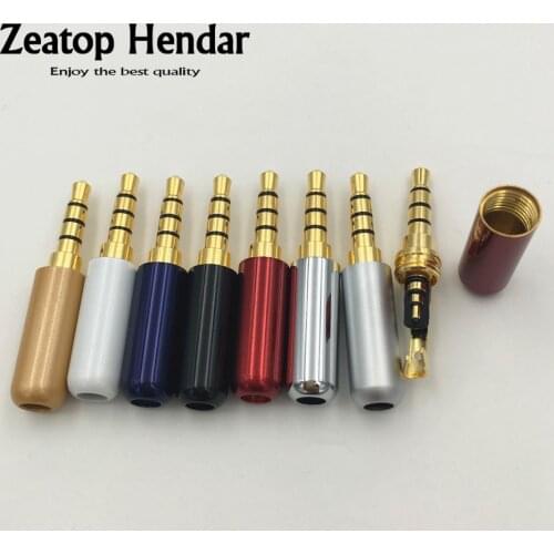 100Pcs 3.5 mm Male Plug Audio Jack with Belt Clip 4 Pole Connector for DIY Stereo Headset Earphone or Used for Repair Earphone