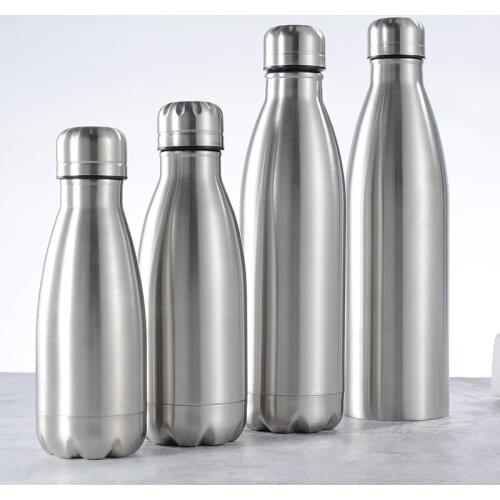 1000ml Sports Stainless Steel Water Bottle Single Wall Hot Cold Water Cola Bottle Insulated Vacuum Flask for Kids School