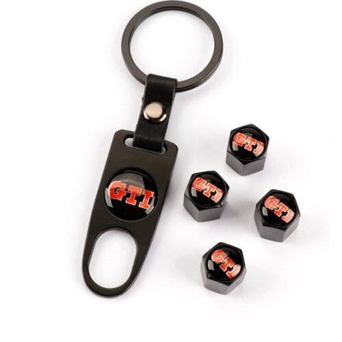 4pcs Set Car Wheel Air Cap Tire Valve Dust Caps Lug Stem Styling Logo w/Kit For VW Volkswagen Golf GTI