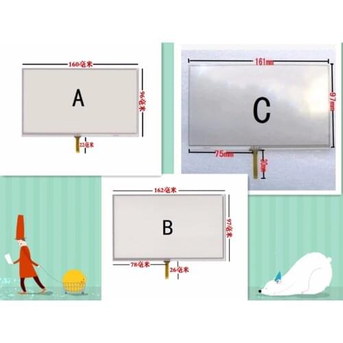 7 inch touch screen Universal touch screen for HD-X10 HD-X20 HD-X30 car GPS 160*96 162*97 161*97