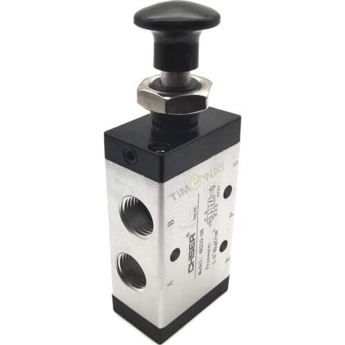 AIRTAC Series Pneumatic 1/4 inch NPT 5 Way 3 Position Hand Draw Valve Pneumatic Solenoid Valve 4R210-08