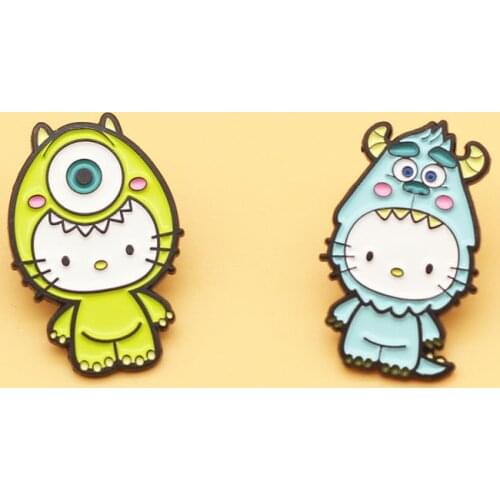 Sullivan Mike Brooch DIY Stuff Bag Kawaii Metal Button Backpack Jewelry Gift Decoration Anime Cartoon Cosplay Adult Kid Gift