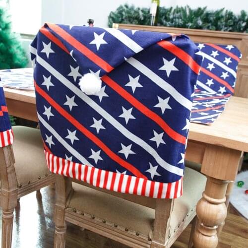 American Independence Day National Day Flag Chair Cover Restaurant Bar Holiday Home Decoration Chair Cover