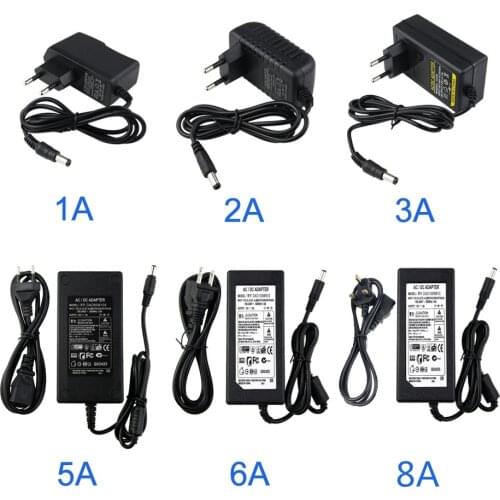 DC12V 1/2/3/5/6/8A Switch Power Supply Adapter For LED Strip 12V 5.5mmx2.5mm Output Lighting Transforme Adaptor 12W-100W
