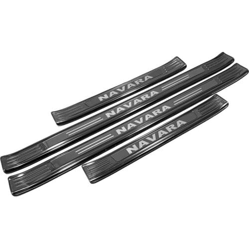 For Nissan Navara 2019 2020 Stainless Door Sill Scuff Plate Kick Guard Pedal Threshold Step Protector Trim Cover Car Accessories