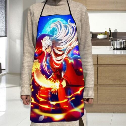 Inuyasha Apron Grill Kitchen Chef Apron Professional for BBQ, Baking, Cooking for Men Women 68X95cm
