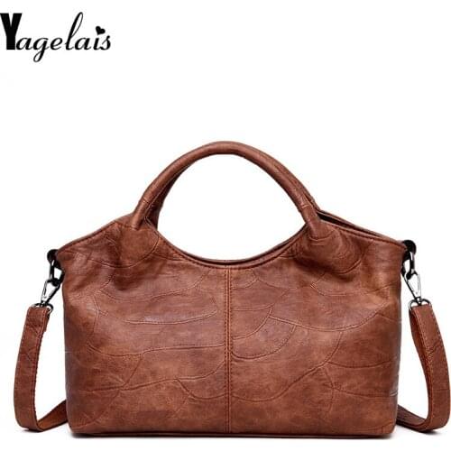 Herald Fashion Designer Women Circle Simple Handbag Vintage Brown Women Leather Casual Shoulder Crossbody Female Messenger Bags