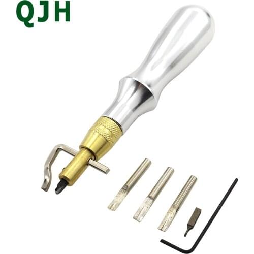 Handmade leather goods diy tool set multifunctional grooving slotter edge crimping edge trimmer trimmer hand sewing scratch tool