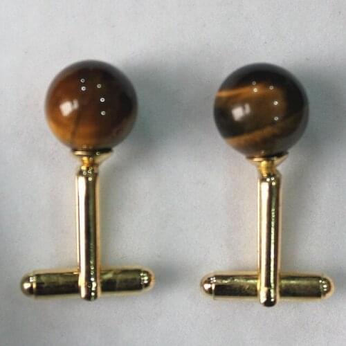 Nice 12mm tiger eye stone Cufflink