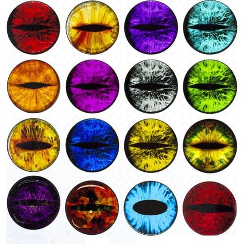 2-10pcs 10mm-30mm Round Handmade Dragon Cat Eyes Photo Glass Cabochons Base Setting Jewelry Charms Accessory