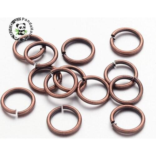Red Copper Color Brass JumpRings, Close but Unsoldered, about 8mm in diameter, 1mm thick