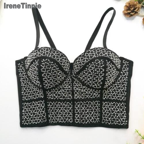 Women Tank 2021 Summer Top Cropped Woman Clothes Sexy Camis Push Up Denim Bra Clothing Backless Bustier Party Club Vest