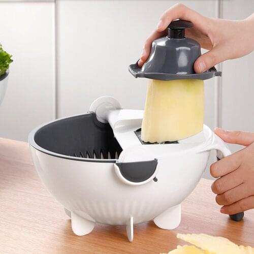 Multi Function Vegetable Cutter Home Kitchen Small Tools With Hand Guard Fruit Slice Potato Peeler Carrot Grater Drain Basket