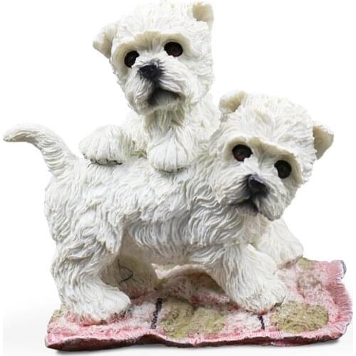 Fashion Simulation Model West Highland Dogs Figurines Miniatures Home Decoration Crafts New Murals Furnishing Accessories Crafts