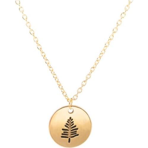 Fashion Artistic Sense Forest a Tree Stereo Engraving Round Pendant Necklace Gifts For Women 2018 New Jewelry