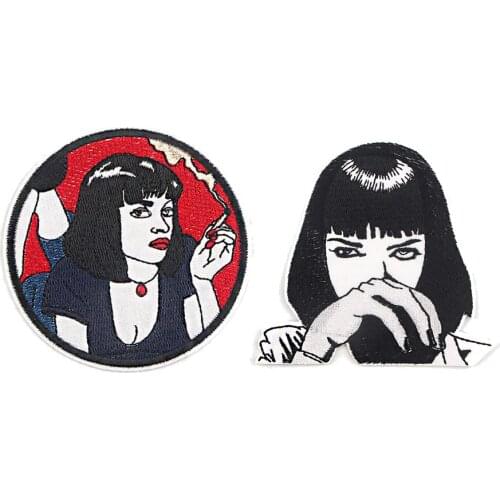 R921 1pcs Pulp Fiction Sticker For Clothing Applications Patches On Clothes Iron Embroidered Patch For Backpack Badge