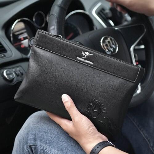 New Men Clutch Bag Large Capacity mens wallet Multifunctional Zipper Money bag Men Business Cell Phone Pocket billetera hombre