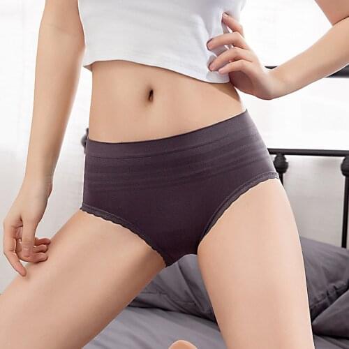 New Seamless Underwear Women Bag Hip Graphene Bottom File Comfortable Underwear Seamless Student Briefs Plus Size Panties