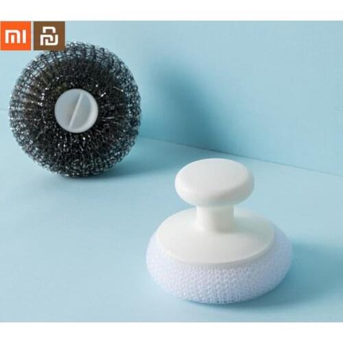 Original xiaomi mijia household washing pot brush dish brush sink stove cleaning brush steel ball cleaning ball smart home