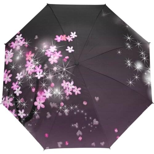 Genuine Brand 3Folding Flowers Umbrella Rain Women Automatic Quality Waterproof Windproof Paraguas Girls Guarda Chuva Female