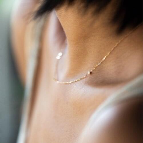 Stainless steel letter necklace with small diamonds Personalized necklace with bezel diamonds. Mothers day gift