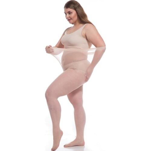 Sanderala Sexy Woman Extra Plus Size Super Elastic Summer Thin Stockings Ladies Pantyhose Anti-hook Silk Concealing Stockings