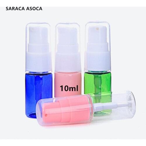 10ml Powder Pump PET Plastic Emulsion Refillable Bottles Travel Wear Plastic Lotion Cosmetic Bottle 50pcs/lot