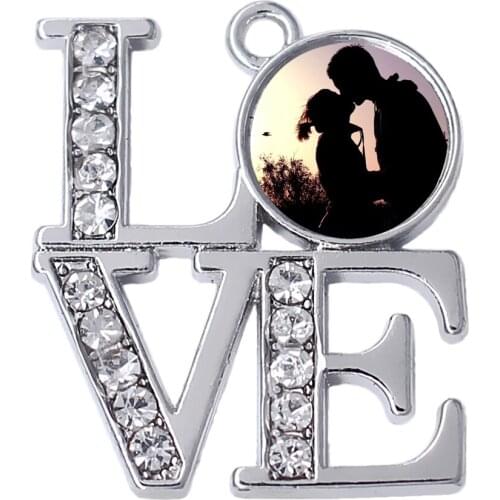 Romantic dusk couple kissing pattern sticker charm for best Valentines Day love jewelry DIY pendant
