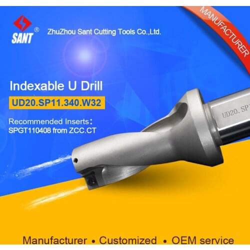 SANT U drilling bit indexable drilling tool U drill UD20.SP11.340.W32 matched inserts SPMG110408