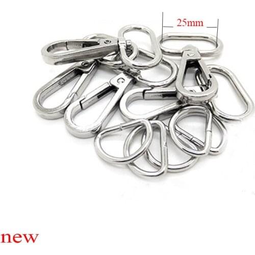 SILVER SWIVEL push gate snap hook come with D ring , 25mm inner