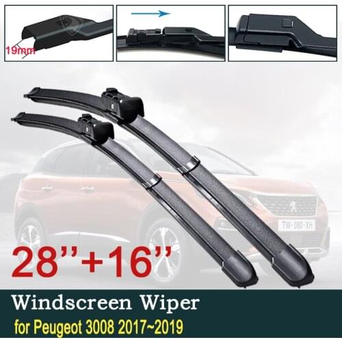 Car Wiper Blades for Peugeot 3008 2017~2019 2018 Mk2 3008GT GT Front Windscreen Windshield Wipers Car Accessories Stickers