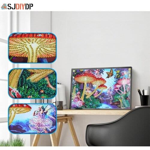SJDIYDP 5D Mosaic Girl Partial Drill Special Shape Diamond Resin Painting Kit Inlaid Rhinestone Drawing Room Decor Picture Gift
