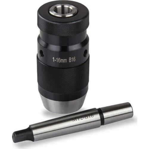 Steel Self Tighten Keyless Lathe Drill Chuck MT2-B16 Arbor Live Center 16mm MK2 Reliable
