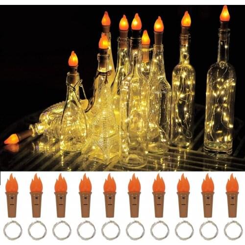 Led Candle Bottle Light string Cork Light Mini String Flame Fairy Garlands for Party Christmas Halloween Wedding DIY Decor