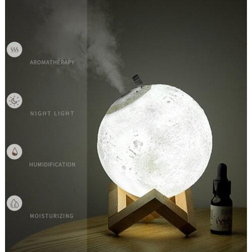 Air Humidifier 880ML 3D Moon Lamp light Diffuser Aroma Essential Oil USB Ultrasonic Humidificador Night Cool Mist Purifier
