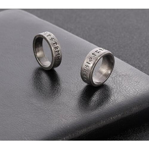 Vintage Viking Ring Viking Totem Ring Amulet Rune Jewelry Couple Jewelry Fashion Mens and Womens Tight Ring Size Ring