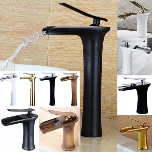 Waterfall copper bathroom vanity for washbasin mixer tap Chrome basin modern fashion style
