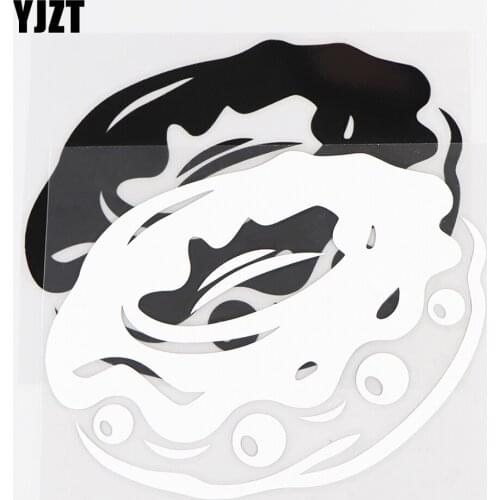 YJZT 14.6×11.3CM Delicious Doughnut Vinyl Decals Car Stickers Body Decoration Black / Silver 10A-0819