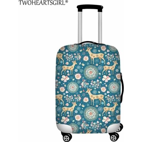 TWOHEARTSGIRL Cartoon Floral Animal Luggage Protective Cover Elastic Suitcase Case Trolley Dust Rain Cover Travel Accessories